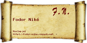 Fodor Niké névjegykártya